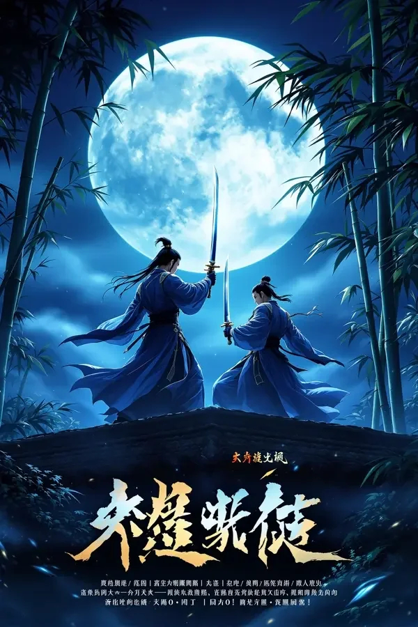 墨色江湖 - 飞天影院 墨色江湖剧集海报——月下齐聚山巅的群侠